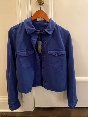 J. Crew Women's Blue Button-Front Utility Jacket NWT Size 4